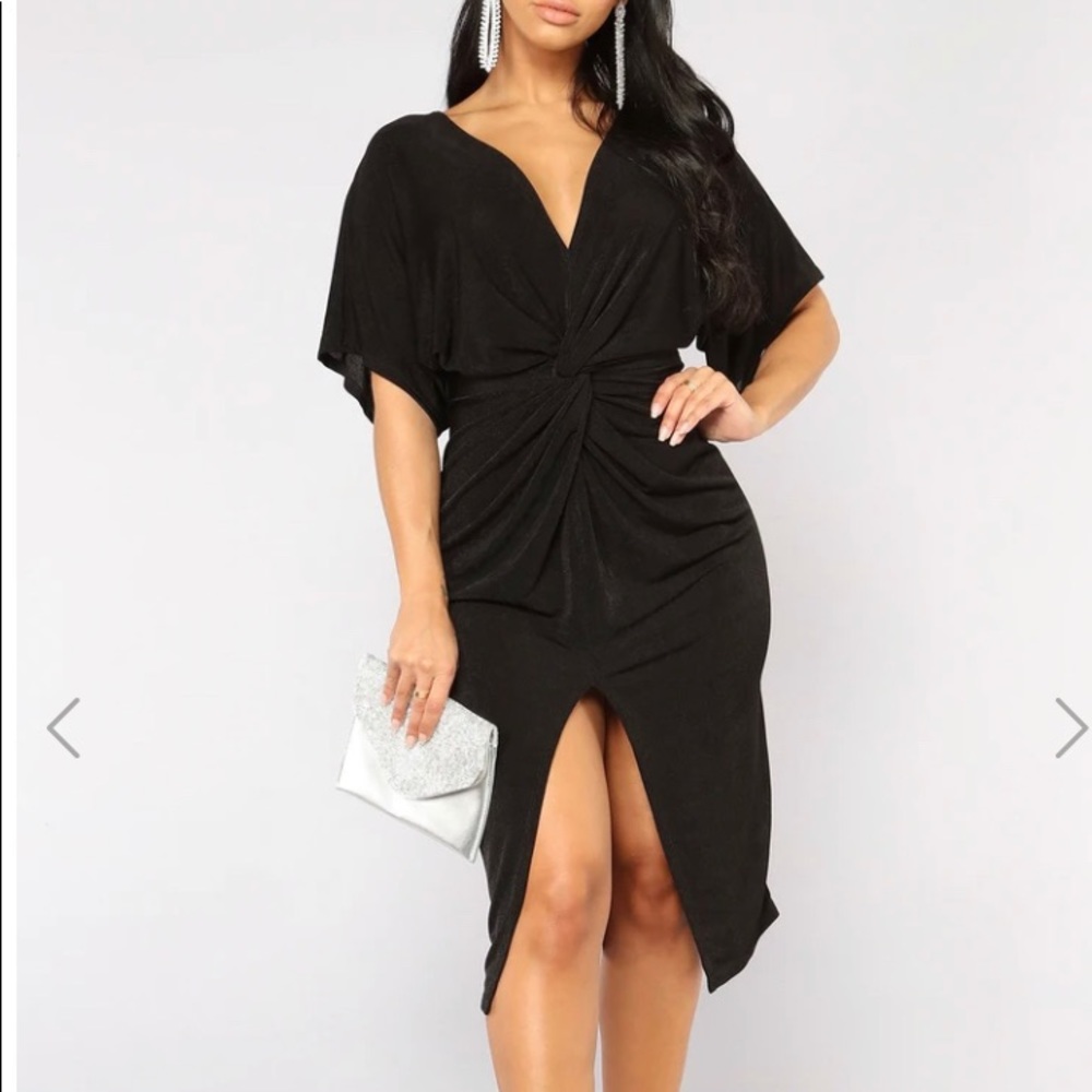 Black Full Grown Knot Dress